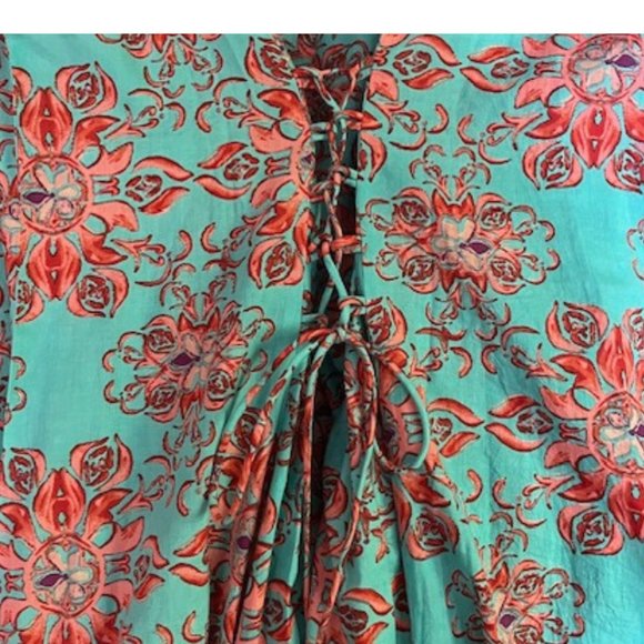 Women’s NWT Printed Maxi Dress with Adjustable Corset Back. - Picture 5 of 9